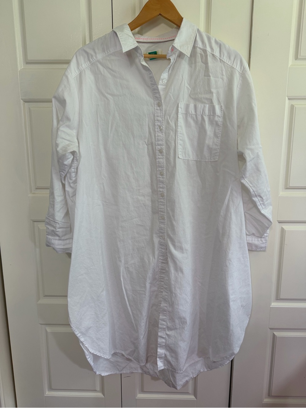 Maeve White Longline Button-Down Shirt Tunic